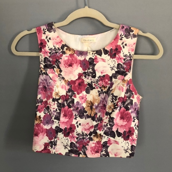 Floral Leather Tank - Picture 1 of 6